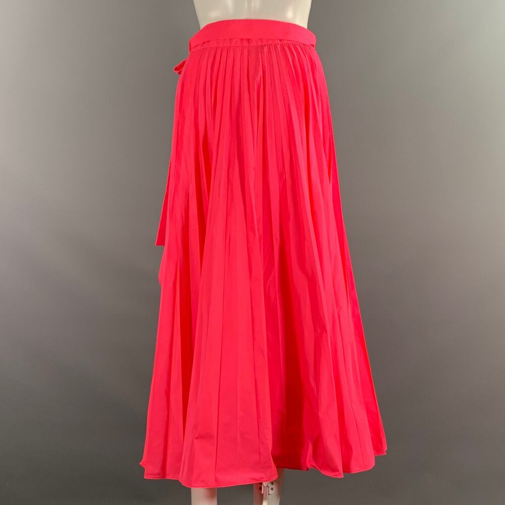 VALENTINO Size XS Pink Polyester Pleated Asymmetrical Skirt - Picture 3 of 7